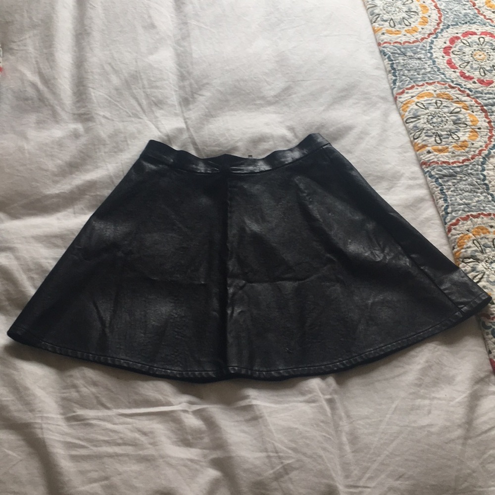 Black leather skirt